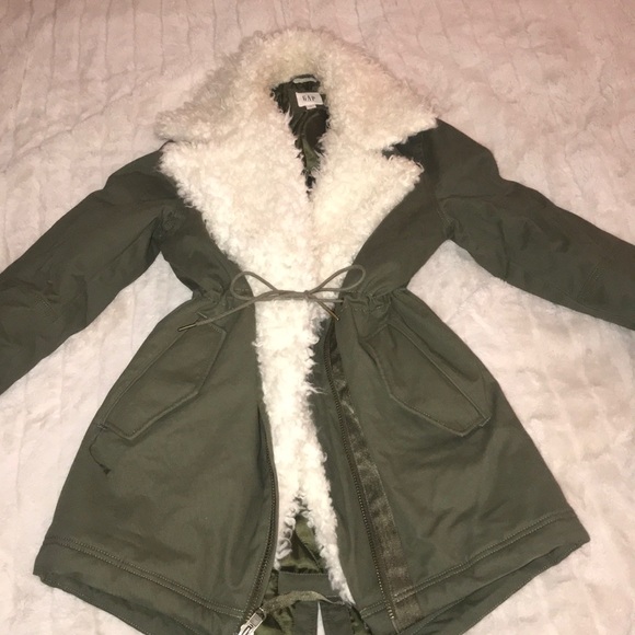 KHAKI WOOL COLLAR COAT - Picture 5 of 11